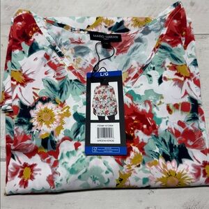 MARIO SERRANI Italy vneck 3/4 sleeve floral tunic nwt